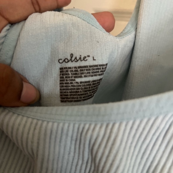 Women’s size large, powder blue, ribbed, Colsie, Crop top, great condition - Picture 2 of 3